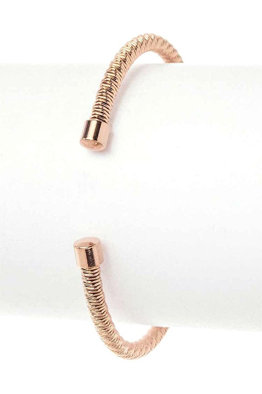 Textured Stainless Steel Adjustable Cuff Bangle