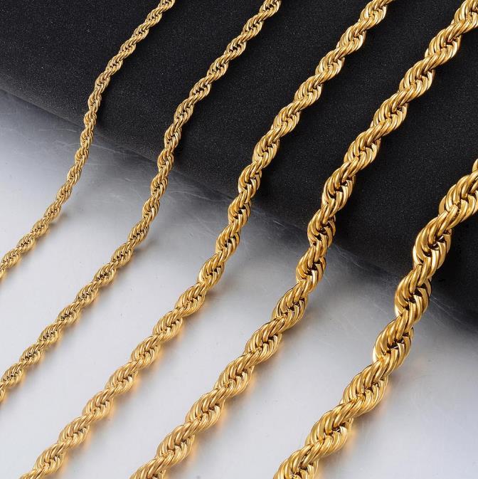 14K Yellow Gold Solid Brass Classic Chain